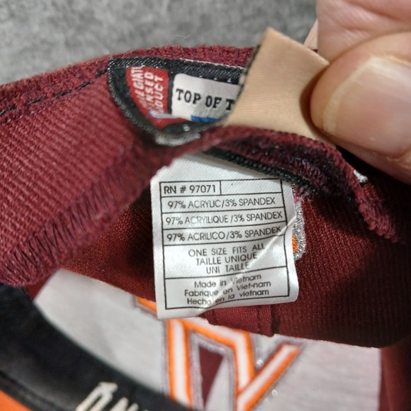 Top Of The‎ World Virginia Tech Hokies Embroidered Collegiate Red Baseball Cap - Picture 8 of 8